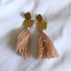 Madewell Pink Tassel Earring, brass